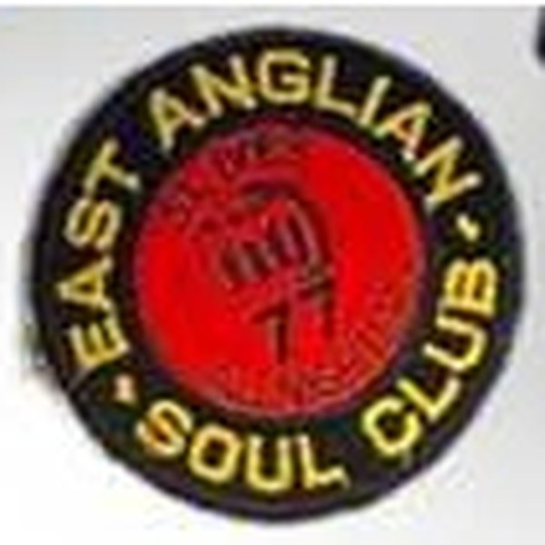 EAST ANGLIAN SOUL CLUB, RED-AND-BLACK EXAMPLE badge